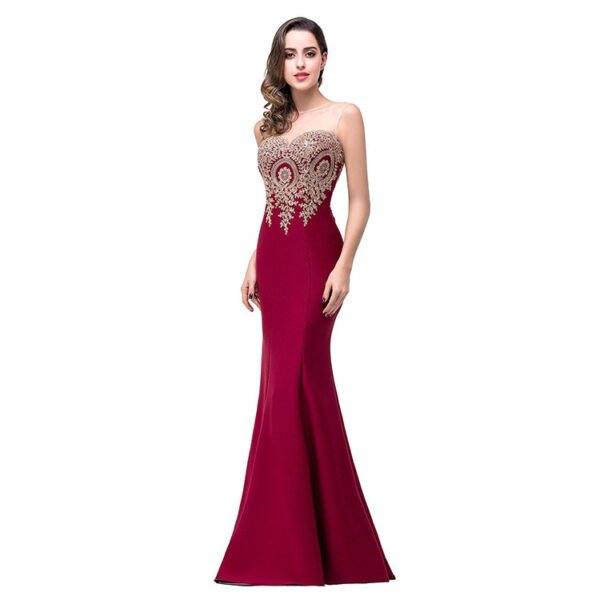 Amazon Europe dress sexy back hollow applique package hip dress fishtail skirt female perspective - Image 2