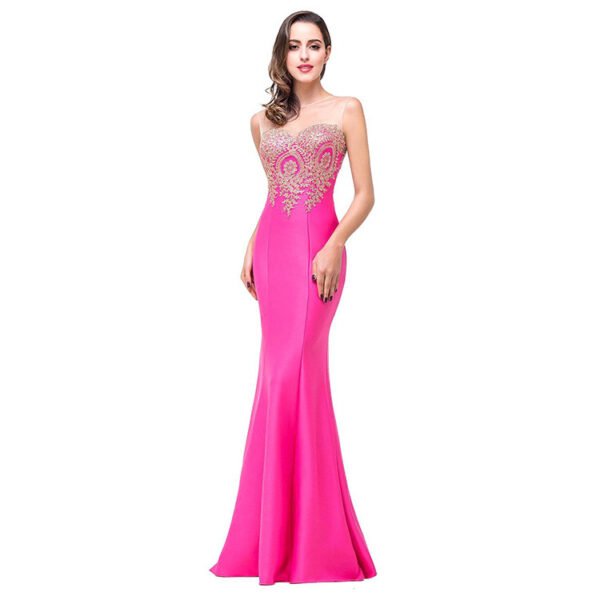 Amazon Europe dress sexy back hollow applique package hip dress fishtail skirt female perspective - Image 3