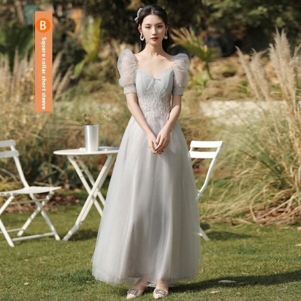 Dress Sisters Dress Female Gray Slim Fit Girlfriend Clothes - Image 3
