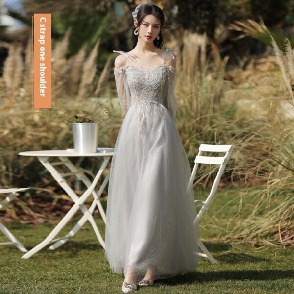 Dress Sisters Dress Female Gray Slim Fit Girlfriend Clothes - Image 10