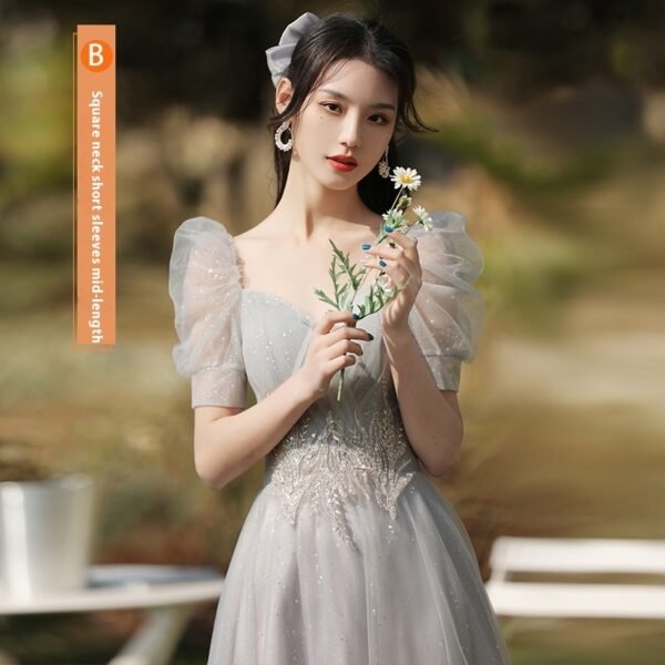 Dress Sisters Dress Female Gray Slim Fit Girlfriend Clothes - Image 7