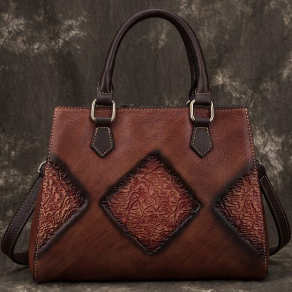 Top Layer Cowhide Retro European And American Fashion Casual Handbag - Image 6