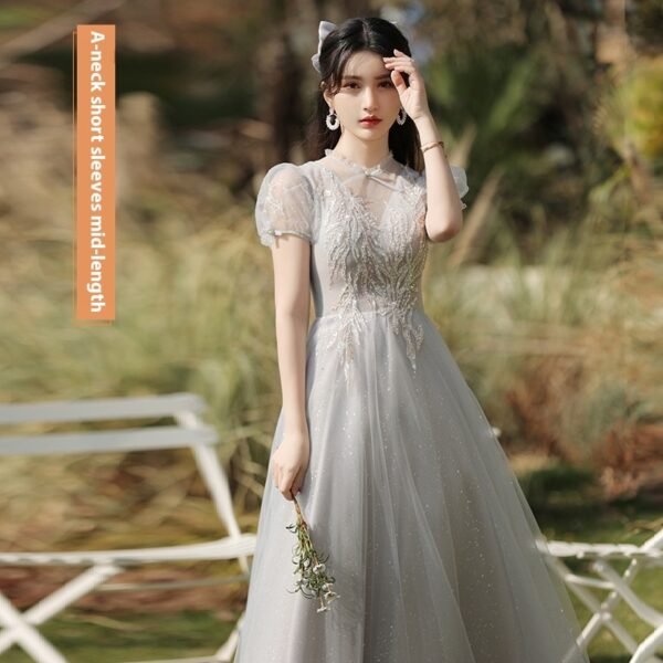 Dress Sisters Dress Female Gray Slim Fit Girlfriend Clothes - Image 8